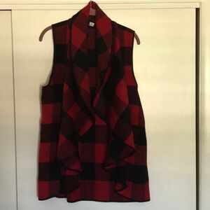 FAVLUX Red and Black Checkered Vest